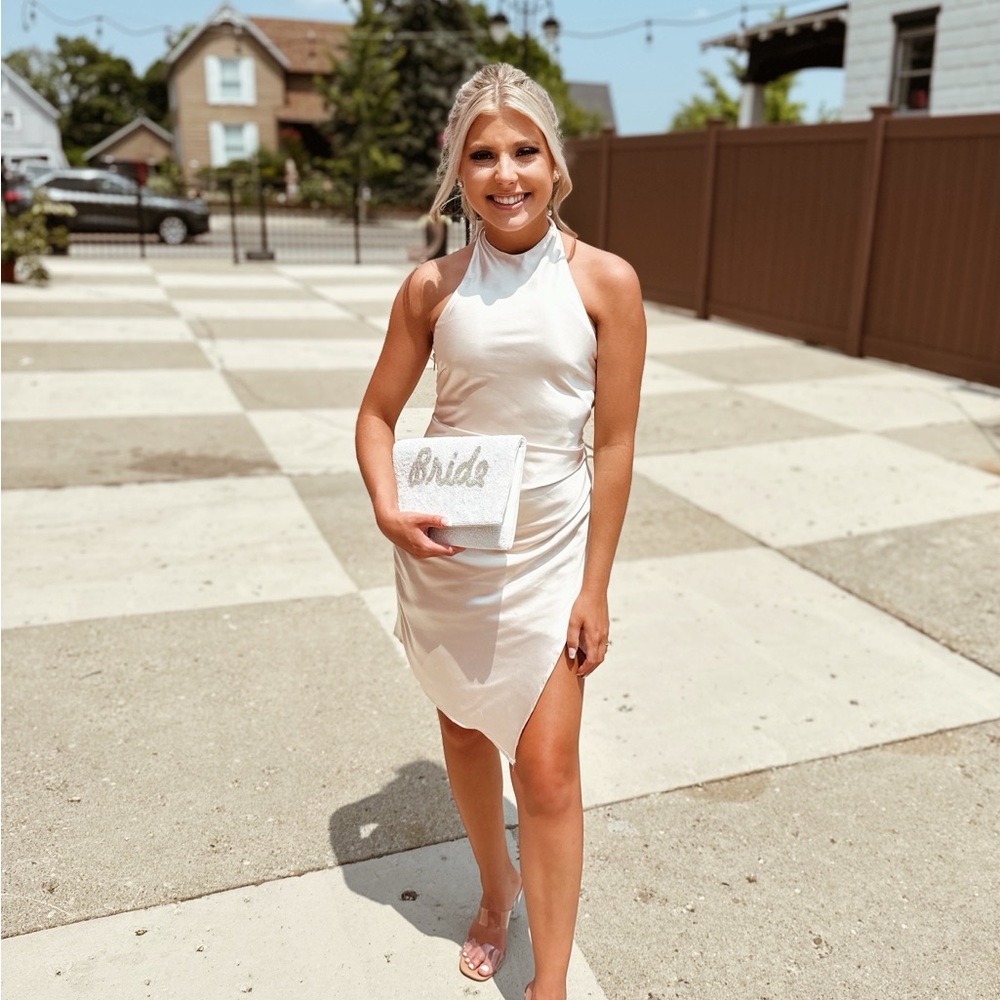 Hello Molly Halter Dress in “Oyster”